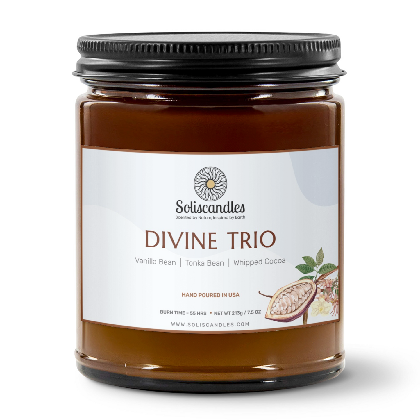 Divine Trio Soy Candle – Vanilla Bean, Tonka Bean & Whipped Cocoa
