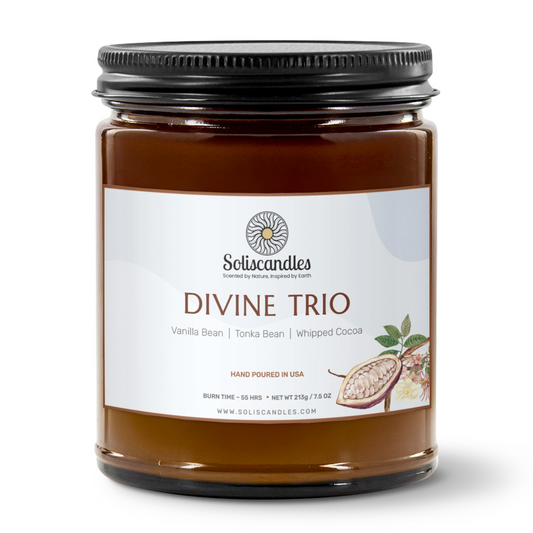 Divine Trio Soy Candle – Vanilla Bean, Tonka Bean & Whipped Cocoa