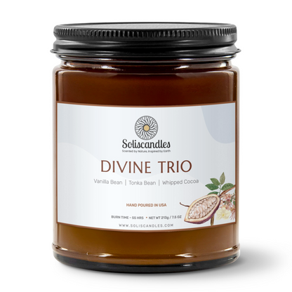 Divine Trio Soy Candle – Vanilla Bean, Tonka Bean & Whipped Cocoa